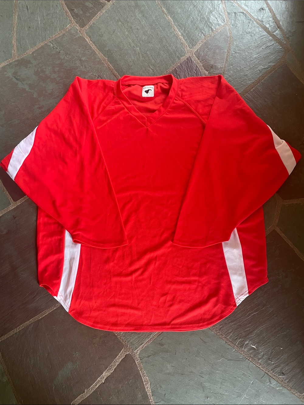 NWOT Men's Burnt Orange Performance Hockey Jersey with White Panels